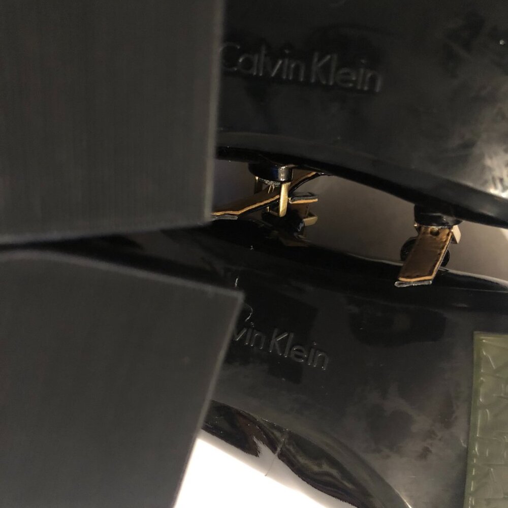 Calvin Klein women's new black patent leather high heel shoes size: US 8/ EU 38 - Picture 8 of 12